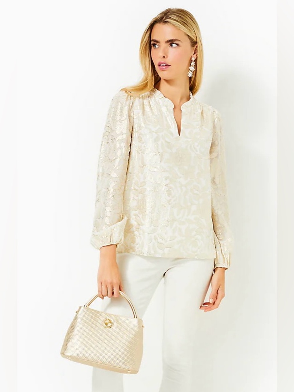 Lilly Pulitzer Giana Long Sleeve Silk Top